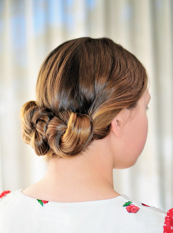 Three bun long hairdo