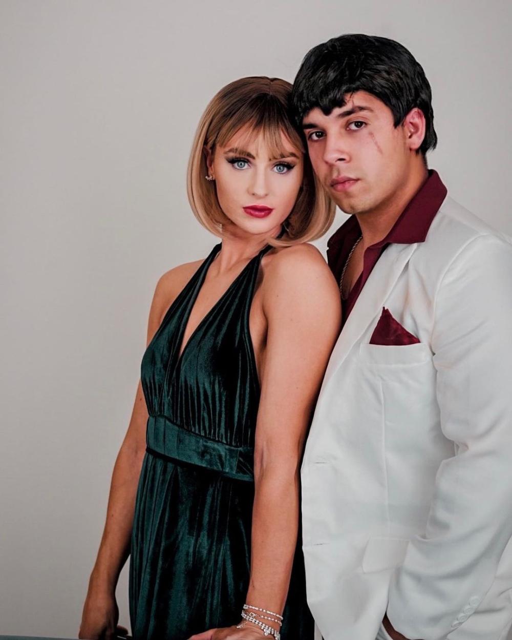 Tony montana and elvira hancock couple costume ideas
