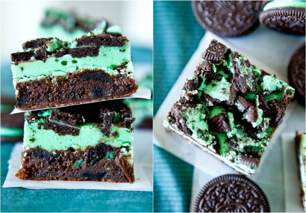 Triple layer fudgy mint oreo brownies