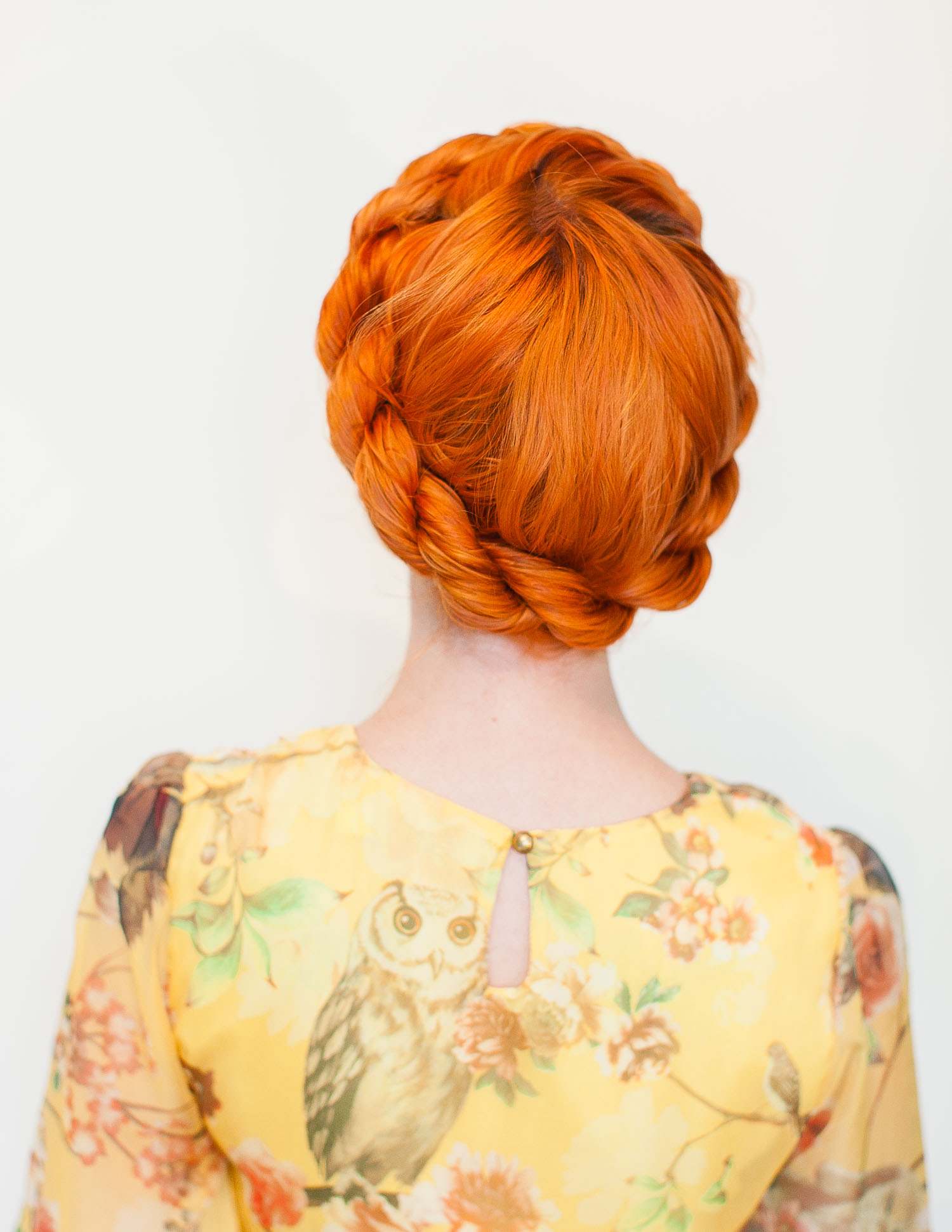 Twisted crown long hairdos