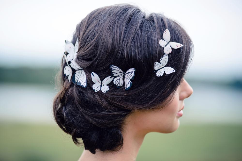Updos for long hair with butterflies