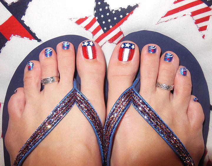 Usa toe nail designs