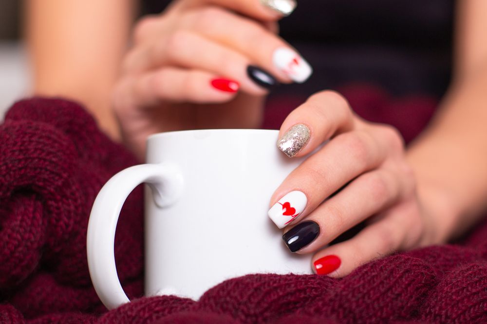 Valentines day nails assorted romance