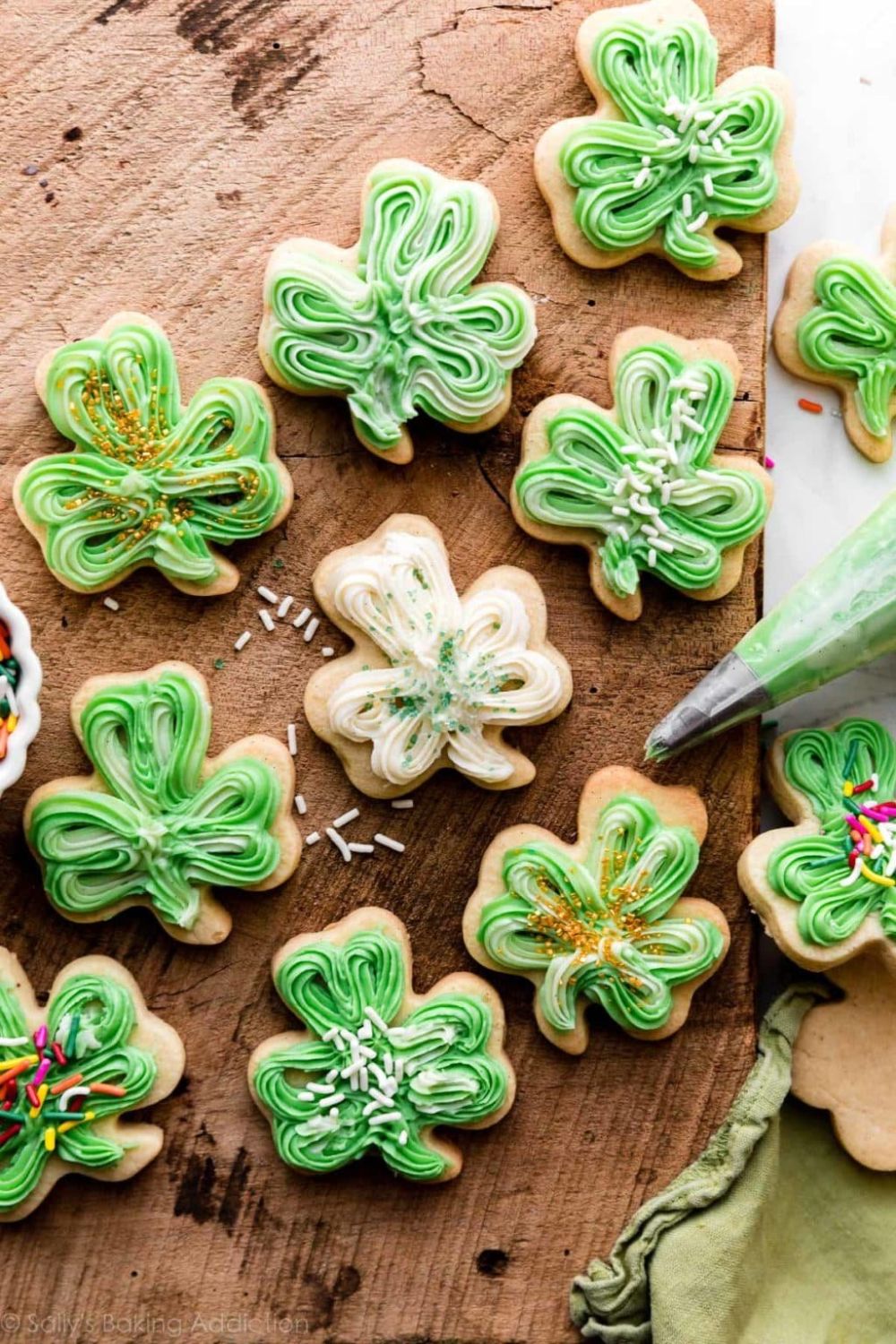 Vanilla bean shamrock cookies