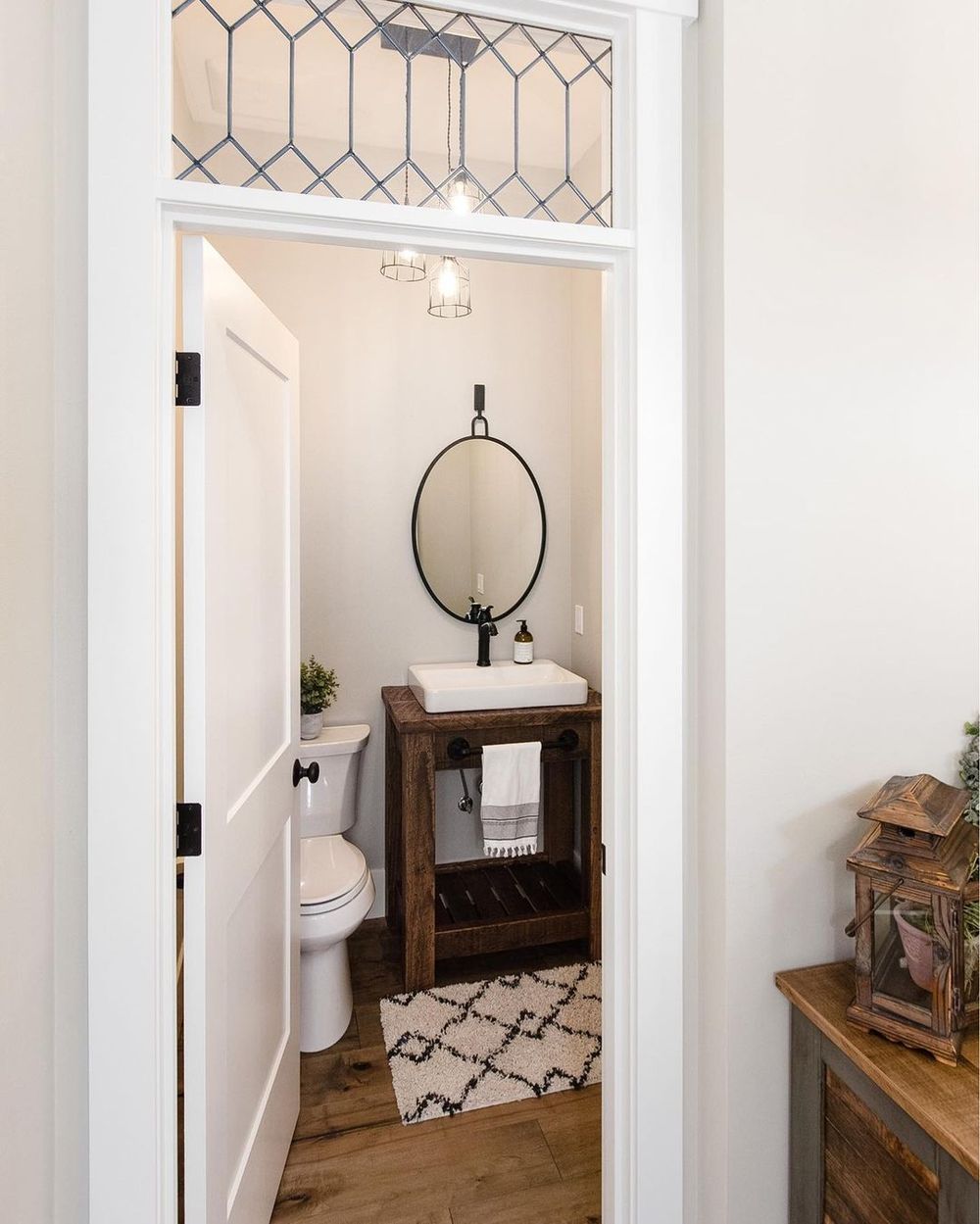 Vintage farmhouse bathroom transom window 