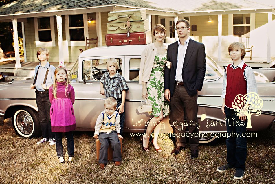 Vintage modern family portrait