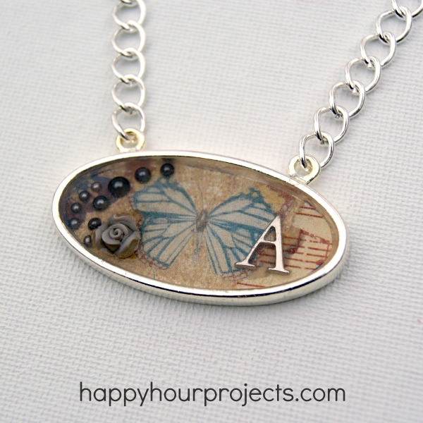 Vintage resin pendant
