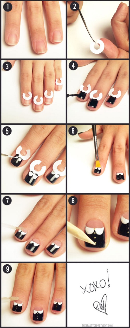 White collar nail tutorial