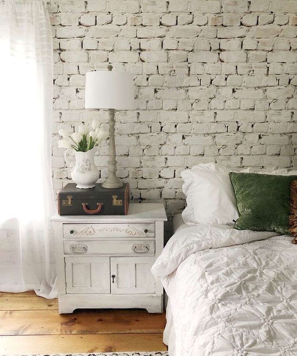 Whitewash brick wallpaper