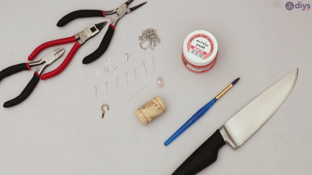 Wine cork necklace materials