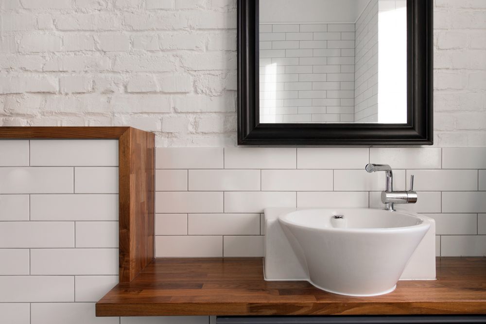 Wood bathroom countertop 