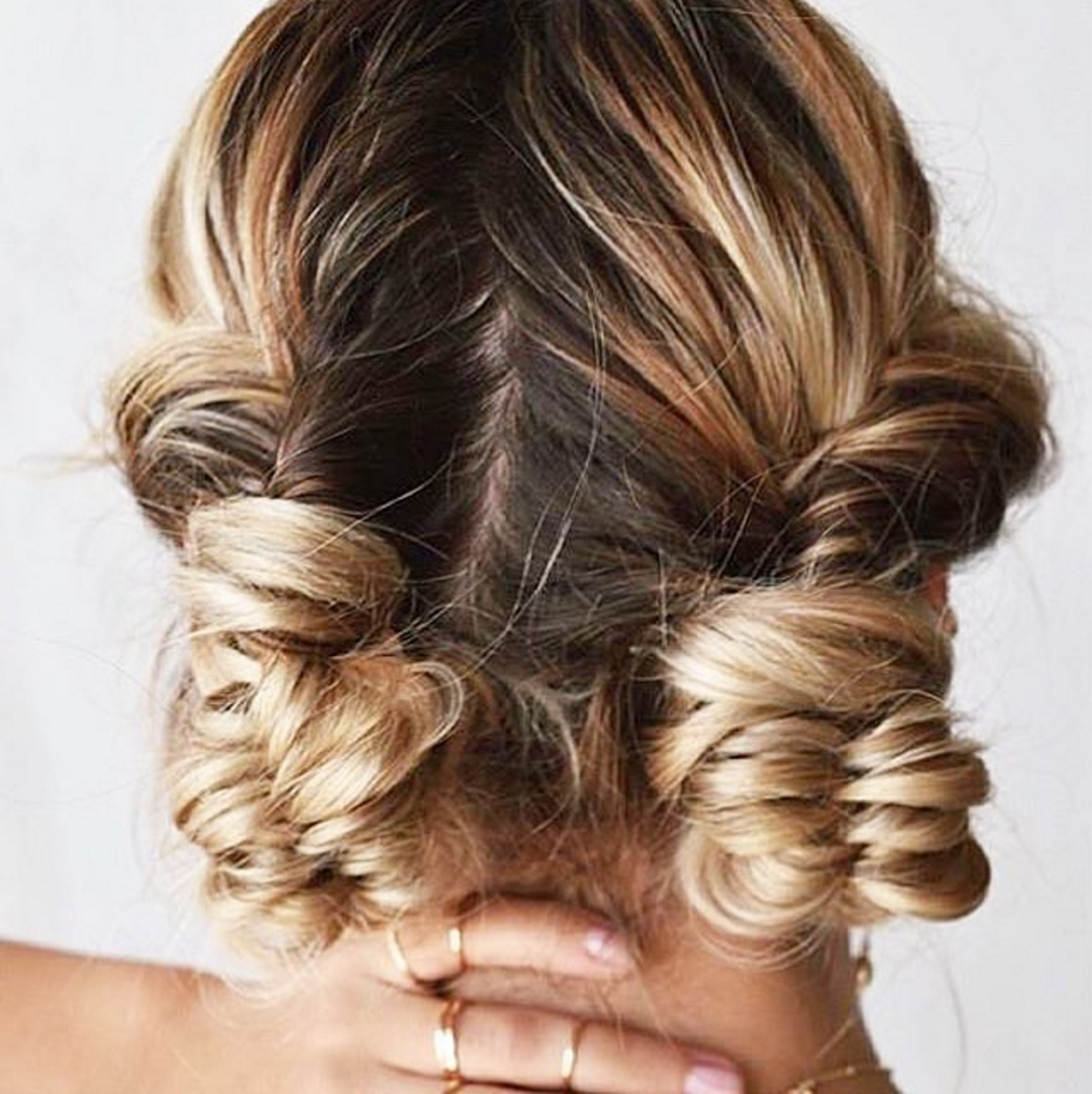 Fiishtail twist bun hair