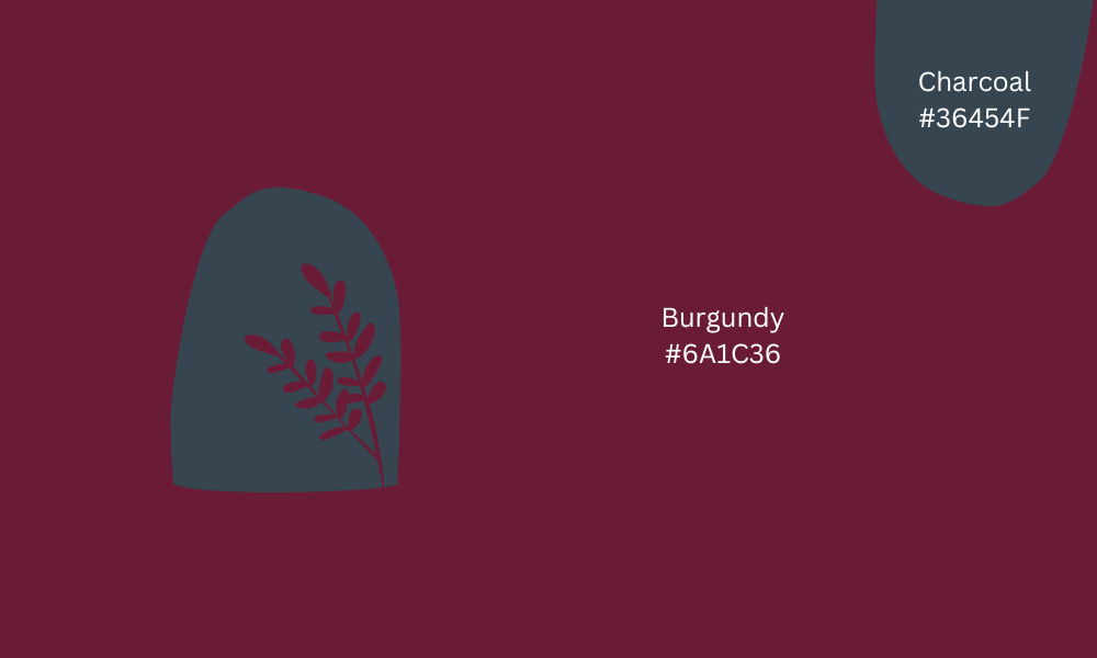 Burgundy and charcoal