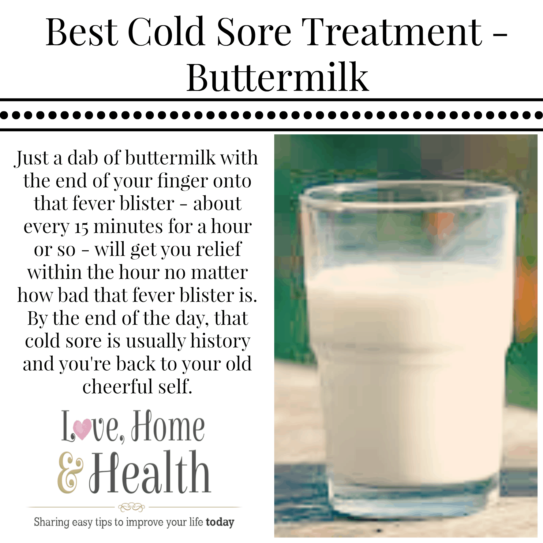 Buttermilk fever blister treatment