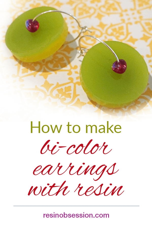 Green resin earrings