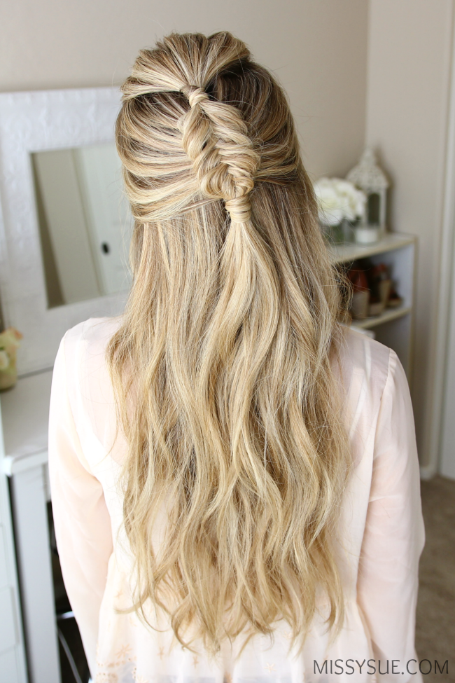 Halfup fishtail braid hairstyle