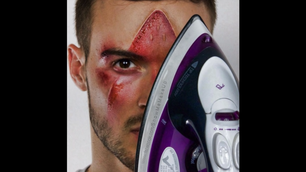 Literal iron man halloween makeup