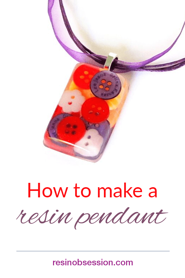 Resin button pendant